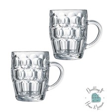 2x Pint Beer Britannia Traditional Tankard ARCOROC Glass Beer 1pt to Brim Dimple