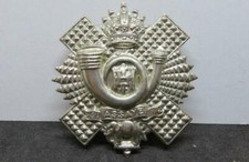 Highland Light Infantry WWII Era White Metal Cap Badge British Army