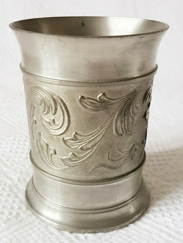 Pewter tumber scroll - scroll, raised