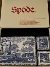 Spode Table mats Blue And White China Pattern In A Box