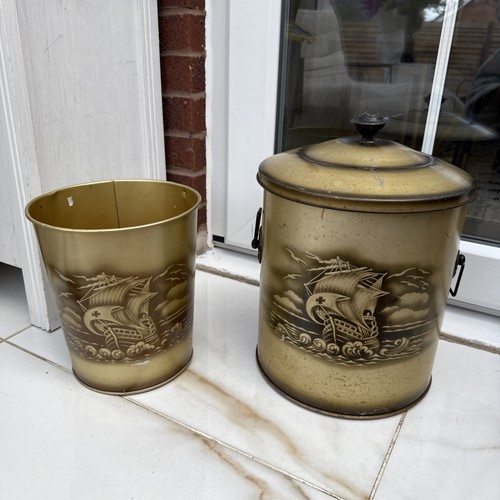 Vintage gold metal coal - vintage,