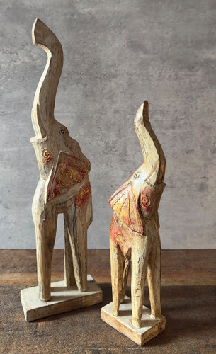 Pair hand carved indonesian - pair,