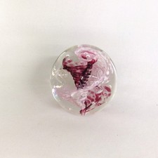 Teign Valley Glass Pink & White Swirl Helix Glass Paperweight EB17JH