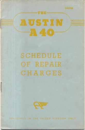 Austin a40 farina - a40, schedule