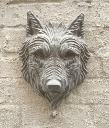 Large wolf dog head garden - large,