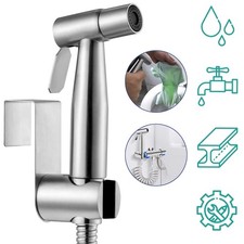 Bidet Shower Stainless Steel Hand Shower Hand Held Wall Mount Bidet with Holder