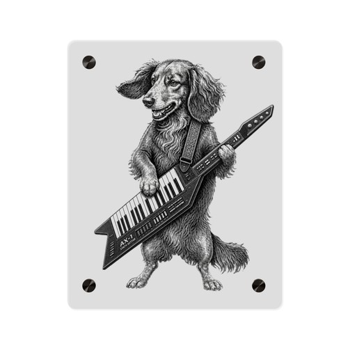 Dachshund playing keytar - dachshund,