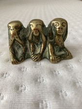 Vintage  Solid Brass MONKEYS