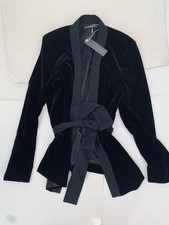 Slinky Velvet “ smoking Jacket “ BNWT  Stylish Easy To Wear Satin Collar