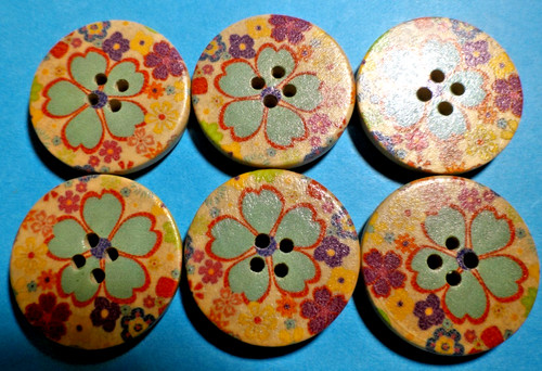 Floral buttons mm - 29.5, large