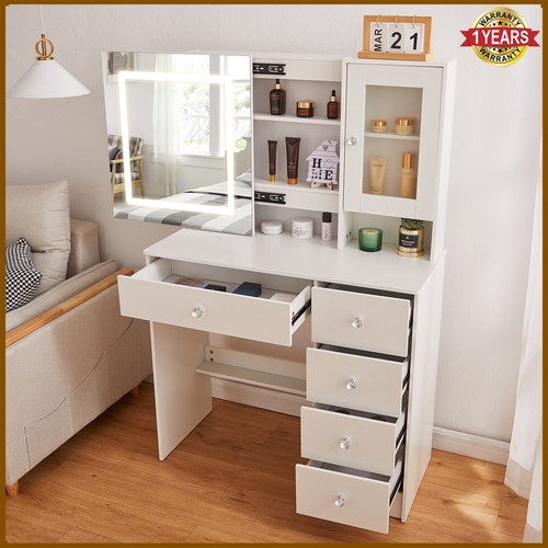 Dressing table with led mirror - table,