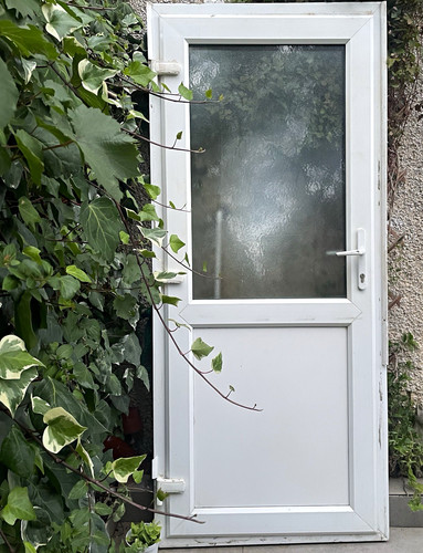 White upvc front entrance door - entrance,