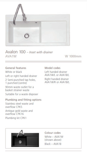 Caple ceramic sink - , ava1b/l