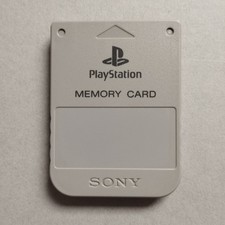 Grey Official PS1 Memory Card - Sony PlayStation One Tested Genuine SCPH-1020 45