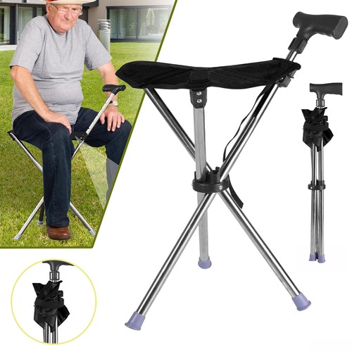 Folding walking stick seat - walking,