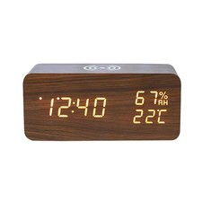 Charging Digital Wooden Clock