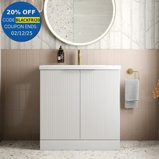 Bathroom Vanity Unit Basin Sink Free Standing 800mm Door Cabinet Storage White