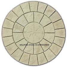 1.8M  BUFF  NEW COMPASS PAVING CIRCLE PATIO SLABS STONE (DELIVERY  EXCEPTIONS)