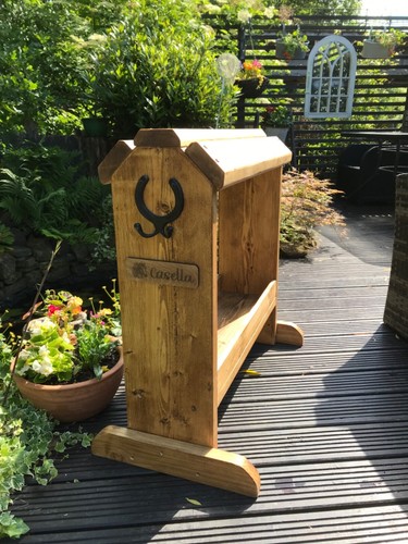 Wooden horse saddle stand - saddle,