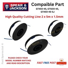 1/2/3/x Spool & Line S4528ET and S6030ET Spear & Jackson Grass Strimmer Trimmer