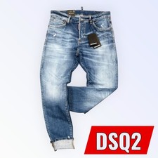 DSQ2 Men's Slim Fit Cool Guy Stretchy Ripped Washed Blue Jeans Diesel Pants