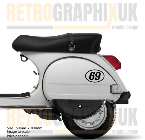Race number oval stickers - number,