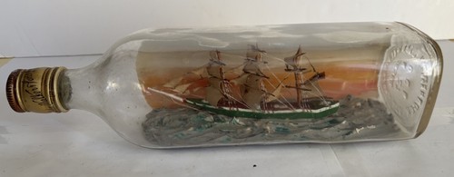 Vintage ship bottle with - vintage, bottle,with