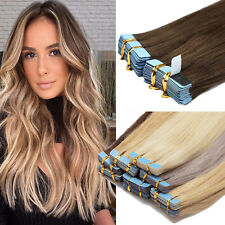 Tape in Human Hair Extensions Invisible Adhesive Skin Wefts Thick Real Remy Hair