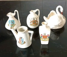  Crested China 5 Pieces 3 Jugs