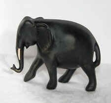 11cm ELEPHANT - AFRICAN ANIMAL WILDLIFE - TRADITIONAL BLACK EBONY STYLE - GIFT