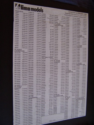 Lima trains 1978 price - lima,
