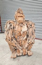 Teak carved Gorrilla - sitting