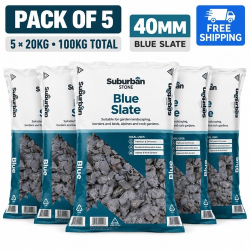 40mm blue slate chippings pack - slate,