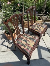 Chippendale Reproduction 2x Dining Chairs with Ball and Claw Feet