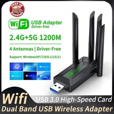 1200Mbps USB WiFi Adapter Dual Band 2.4G/5GHz 802.11AC Wireless Dongle 4 Antenna