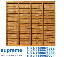Lap Panel Fencing Overlap Treated 6x6/6x5/6x4/6x3 FAST DELIVERY