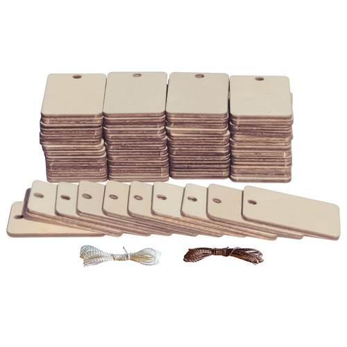 50x wooden gift tag - gift, 3mm