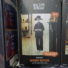 “4 ft Animated Spooky Butler – Light‑Up Eyes, Motion & Sound Halloween Prop”