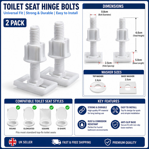 Toilet seat hinge repair bolts - toilet,