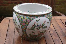 Chinese Vintage Plant Pot Large Beautifully painted with Gold Leafing
