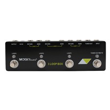 MOSKYaudio 3 Loop Box Guitar Effect Pedal with True Bypass Tuner Mute Multi Loop