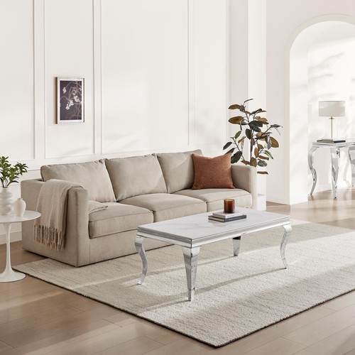 Skye rectangular white marble - skye,