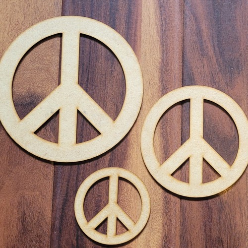 Large wooden mdf peace symbol - wooden,