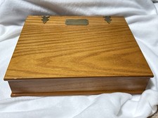 Vintage Wood Hinged Flip Top