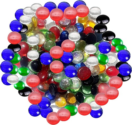 Glass pebbles beads button - glass,