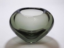 Vintage 1960s Holmegaard Smoke Glass Oval Bowl – Per Lutken Denmark, #15929