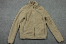 Uniqlo Jacket Womens XS Beige Sherpa Fleece Full Zip Pockets Cozy Warm Teddy