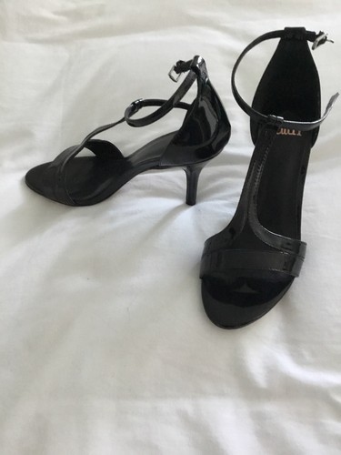 Faith black bar shoes - black, t-bar