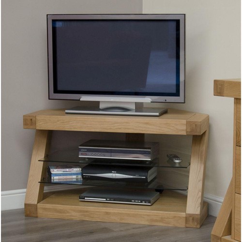 Solid oak corner television - corner,