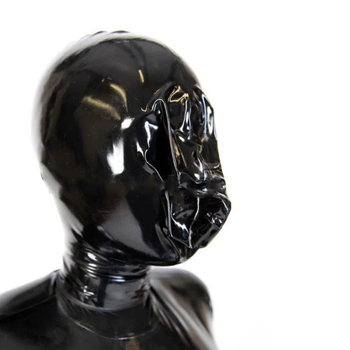 Black latex hood experience - latex,